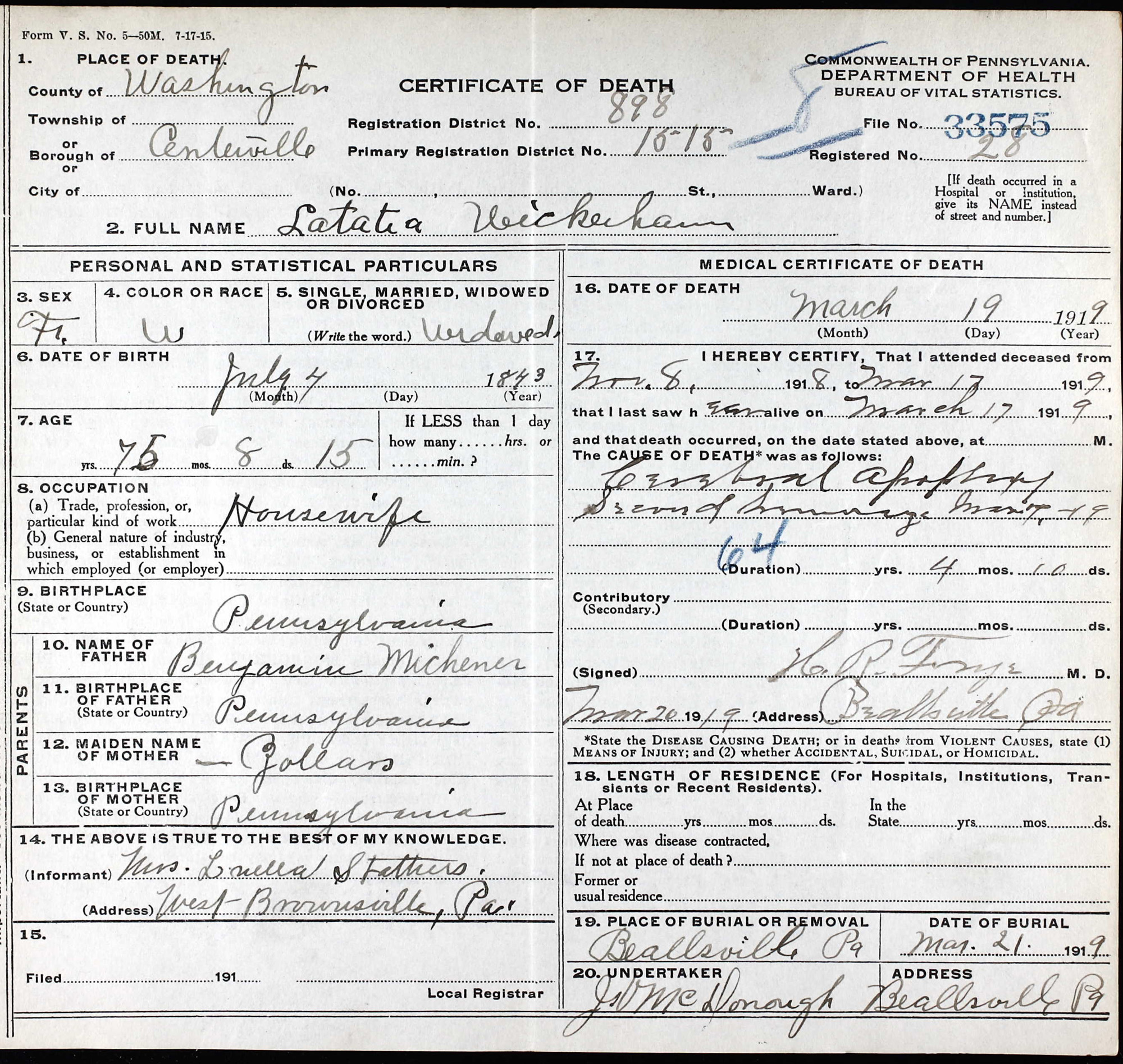 Latitia M. Wickerham